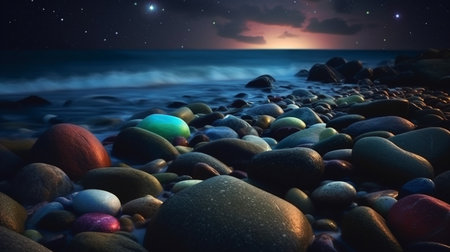 Colorful sunset over the sea. Nature composition.generative aiの素材