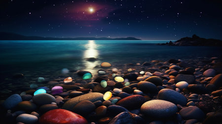 Colorful sunset over the sea. Nature composition.generative aiの素材