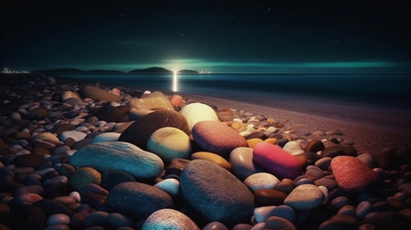 Colorful sunset over the sea. Nature composition.generative aiの素材