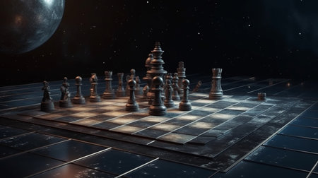 Chess board game concept of business ideas and competition and strategy ideas concep.generative aiの素材
