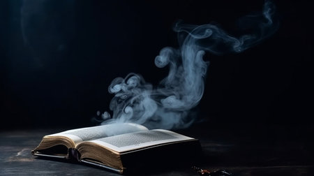 smoke from a book.generative aiの素材