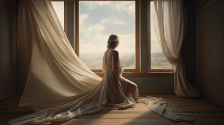 Beautiful young woman.generative aiの素材