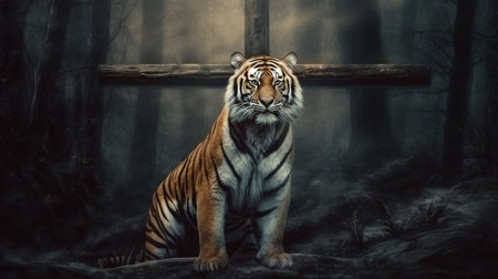 Tiger in the jungle .generative aiの素材