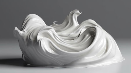 A white sculpture of a wave with the word's on it.generative aiの素材