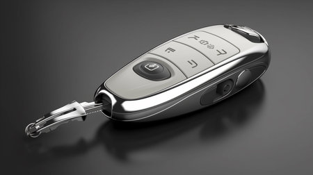 A silver and black remote control.generative aiの素材