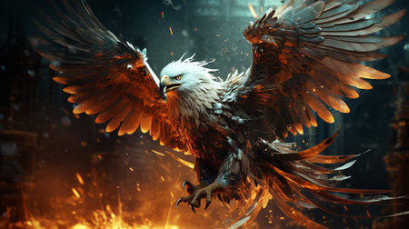 eagle in the dark.generative aiの素材