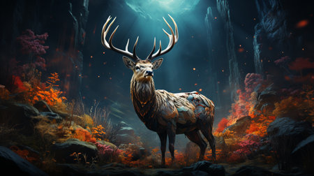deer in the forest.generative aiの素材