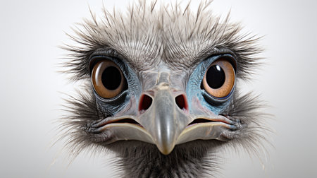 close up of a cute bird with big eyes.generative aiの素材