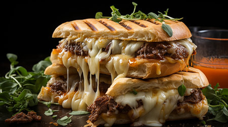 delicious homemade beef burger with cheese and French friesの素材