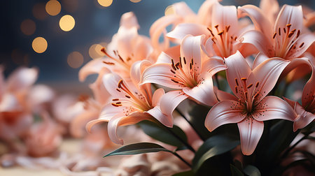 beautiful blooming flowers in gardenの素材
