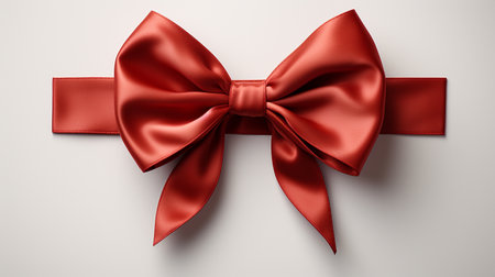 red bow and christmas gift on white backgroundの素材