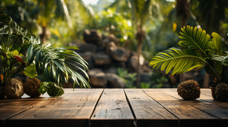 tropical background with palm leavesの素材