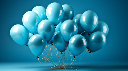 balloons and blue background, party conceptの素材