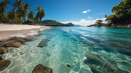 tropical beach in seychellesの素材