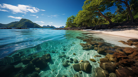 tropical beach in seychellesの素材