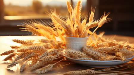 wheat field in the sunsetの素材