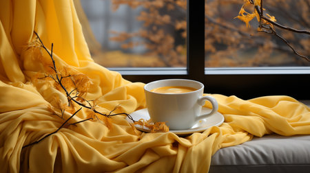 beautiful cup of tea and flowersの素材