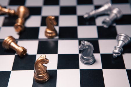chess game on a white background