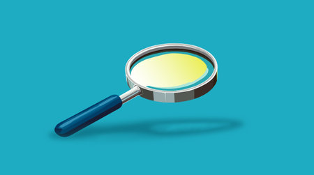 magnifying glass search on the internet problem solvingの写真素材