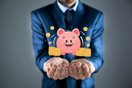 business concept of business people and money coins.の写真素材