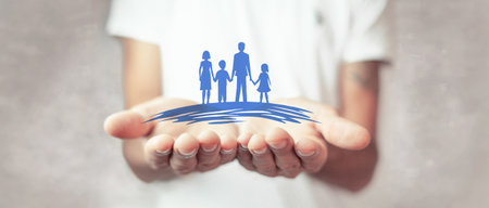 digital composite of family houseの写真素材