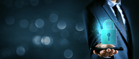 padlock icon. cyber security concept.の写真素材