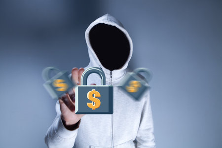 hacker wants to break into the security and steal moneyの写真素材