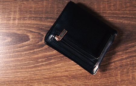black wallet on the table