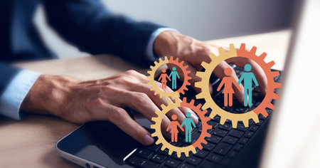teamwork concept , gears on business concept