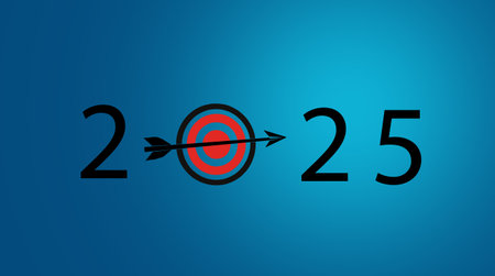 illustration of new year 2025 and with target