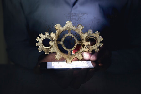 gears on technology and innovation concept.