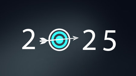 illustration of new year 2025 and with target
