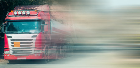 truck on the road.