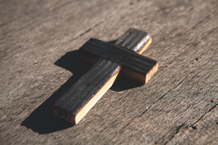cross in the wood.