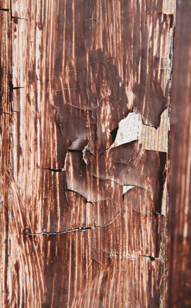 old wooden background with cracked paintの写真素材