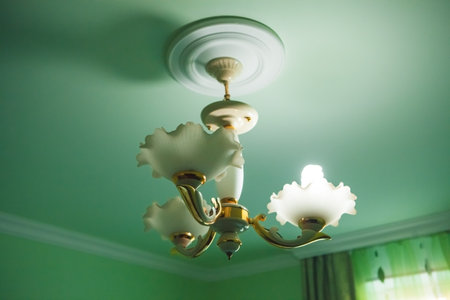 old chandelier in old dmeの写真素材