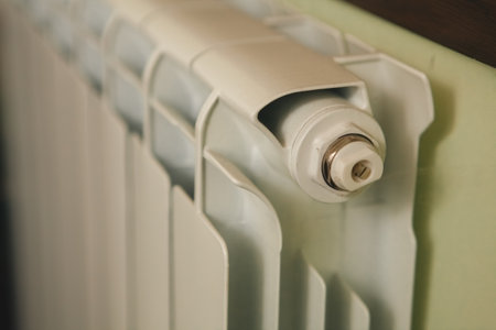 white radiator in a roomの写真素材