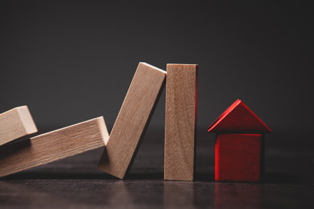 wooden blocks with a pyramid on a black background
