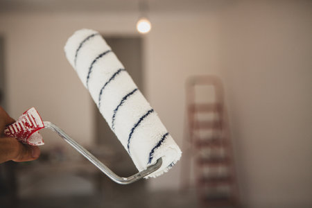 dismantling the house painting the wallsの写真素材