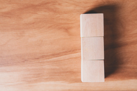 wooden blocks on a light background.