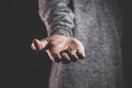 male hand with a black backgroundの写真素材