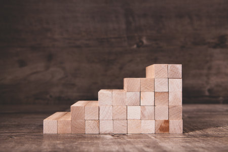 stack of wooden cubes..