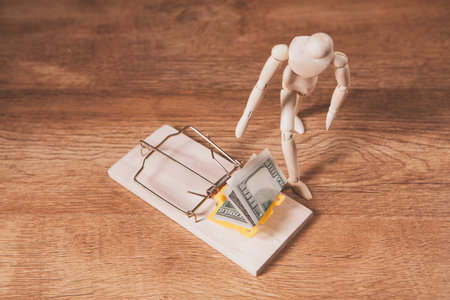 business concept. miniature businessman with dollar