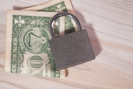 money lock on dollar .