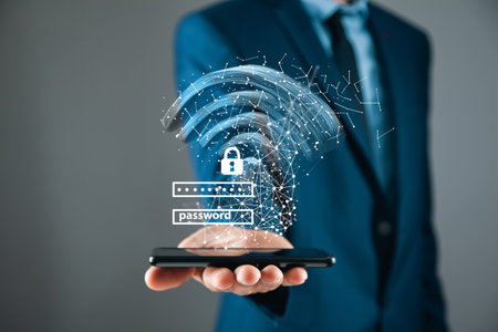 concept of wifi security and data protectionの写真素材