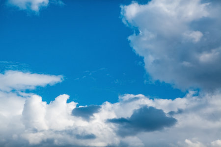 beautiful clouds in the evening skyの写真素材