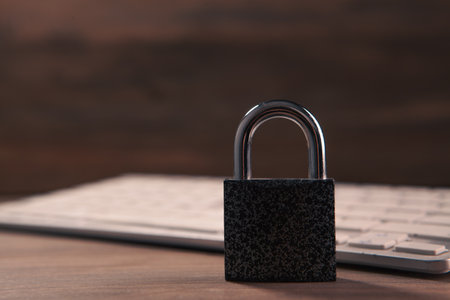 computer security lock reliable protectionの写真素材