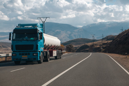 transportation of fuel.on the roadの写真素材