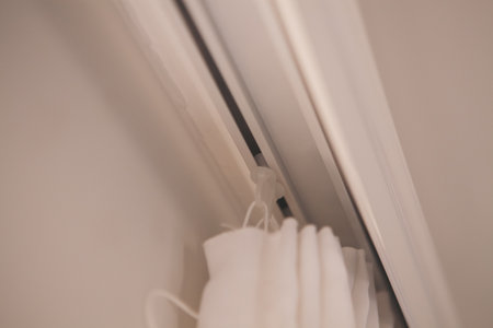 curtains with a window on the wall. interior designの写真素材