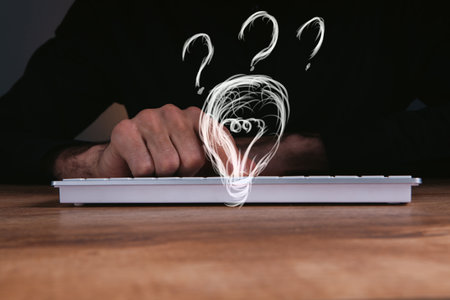 question mark on and ideaの写真素材